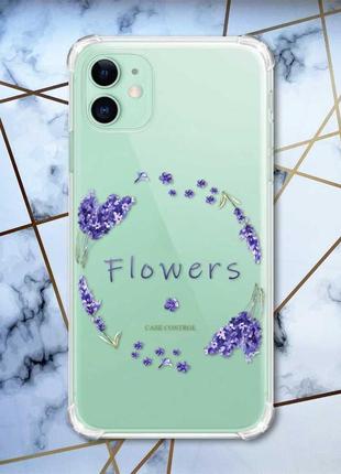 Чехол с утолщёнными углами для apple iphone 11 (6.1) :: лавандовый венок (принт 19)