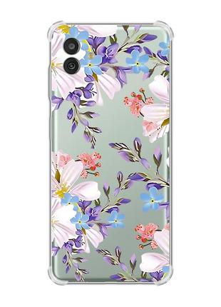 Чехол с утолщёнными углами на samsung galaxy m13 5g :: цветочный рисунок (принт 272)
