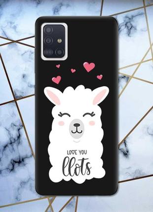 Матовий чохол з чорними боками на samsung galaxy a51 :: лама принт 94