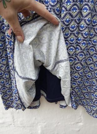 Трикотажная юбка миди полусолнцеклеш bhs в принт 🦚3 фото