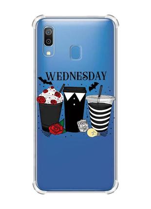 Чохол з потовщеними кутами на samsung galaxy a30 (2019) / a20 (2019) коктейлі. венздей (принт 216)