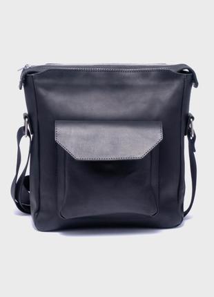 Шкіряна сумка-планшет большой чорний унісекс dekey (6748)