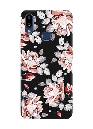 Матовый чехол с черными боками на samsung galaxy a10ѕ a107 :: фон розы (принт 273)
