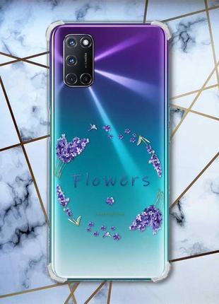 Прозрачный чехол с рисунком для oppo a52/ a72/ a92 лавандовый венок (принт 19)
