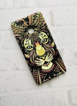 Силиконовый чехол с рисунком для huawei p9 тигр черный