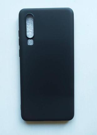 Силиконовый чехол huawei p30 черный матовый черный