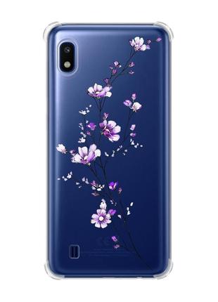 Чехол с утолщёнными углами для samsung galaxy a10 (2019)/a105 :: веточка цветов (принт 278)