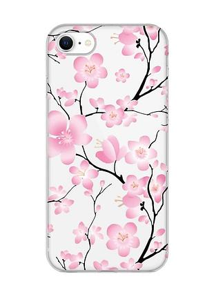 Прозорий чохол для iphone 7, 8 :: квітуча сакура (принт 282)