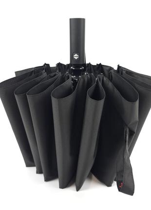 Мужской черный большой зонт от toprain автомат на 16 спиц, антишторм2 фото