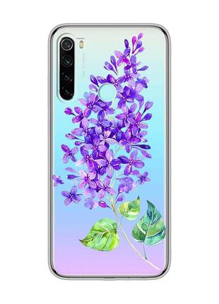 Прозорий чохол на xiaomi redmi note 8 :: гілочка бузку (принт 280)