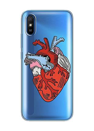 Прозорий чохол на xiaomi redmi 9a  :: серце анатомічне (принт 250)