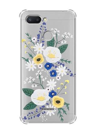 Чохол із потовщеними кутами для xiaomi redmi 6 :: квіти. акварель (принт 271)