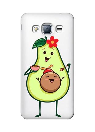 Прозрачный чехол на samsung galaxy j3 2016 (j310) :: малыш авокадо (принт 309)