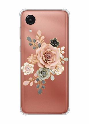 Чехол с утолщёнными углами для samsung galaxy a03 core/a032 :: розы (принт 275)