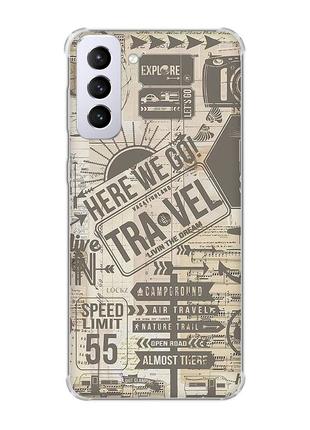 Чехол с утолщёнными углами на samsung galaxy s21 plus :: путешествия (принт 324)