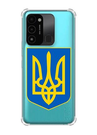 Чехол с утолщенными углами для tecno spark go 2022 :: тризуб украина (принт 256)