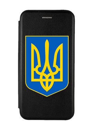 Чехол-книжка с рисунком для samsung galaxy a10 (2019) а105 чёрный :: тризуб украина (принт 256)