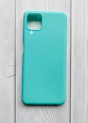 Силиконовый матовый чехол для samsung galaxy a12 бирюзовый