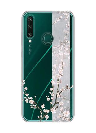 Прозрачный чехол на huawei y6p :: цветущая сакура (принт 285)