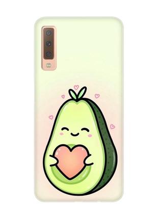 Чехол на samsung galaxy a7(2018) a750 :: кавай авокадо с сердечком (принт 310)