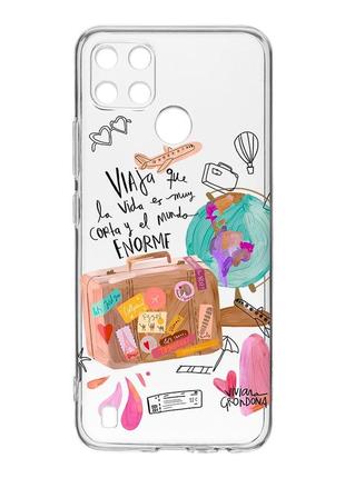 Прозрачный чехол на realme c21y :: настроение путешествовать (принт 329)