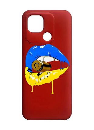Матовый чехол с красными боками на xiaomi redmi 10c :: губы и патрон (принт 264)