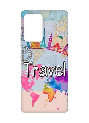 Матовый чехол с розовыми боками на samsung galaxy a52 :: путешествие. travel (принт 321)