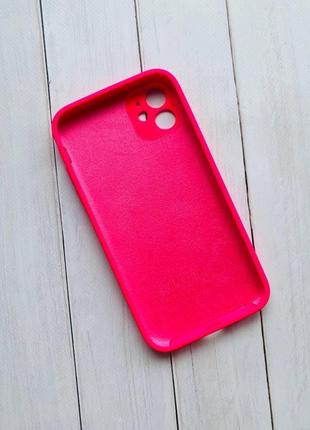 Силиконовый чехол silicone case full для iphone 11 (6,1) малиновый3 фото