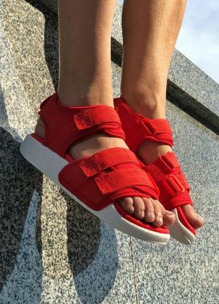 Зручні стильні жіночі сандалі adidas adilette sandals red сандалі боссоножки босоніжки4 фото