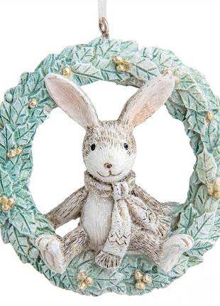 Пасхальная декоративная подвеска "милий кролик", 8 см, декор на пасху