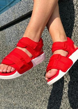 Удобные стильные женские сандали adidas adilette sandals red сандалі боссоножки босоніжки9 фото