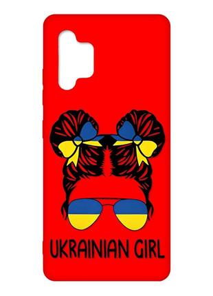 Матовий чохол з червоними боками на samsung galaxy a32 :: українська дівчина (принт 113)