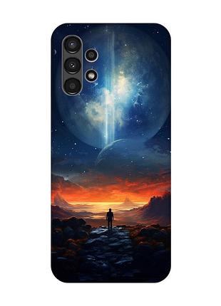 Чехол с розовыми боками на samsung a13 4g :: космос (принт 247)