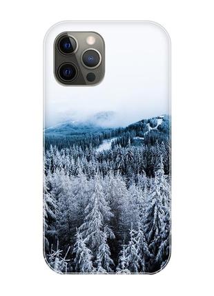 Магнитный чехол на iphone 12 pro max с поддержкой magsafe :: зимний лес (принт 164)