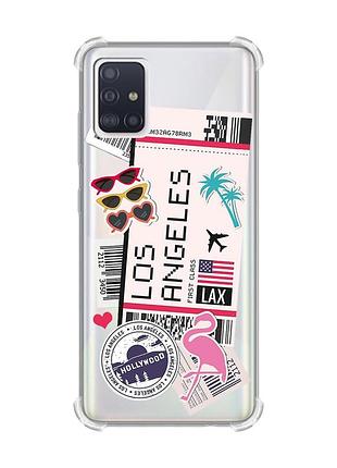 Чехол с утолщёнными углами на samsung galaxy a71 / a715 :: путешествия. лос-анджелес (принт 328)