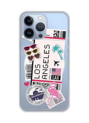 Магнитный чехол на iphone 13 pro (6.1) с поддержкой magsafe :: путешествия. лос-анджелес (принт 328)
