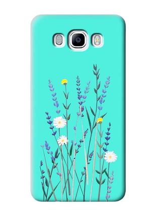 Матовый чехол с бирюзовыми боками на samsung galaxy j7(2016) j710 :: полевые цветы (принт 270)