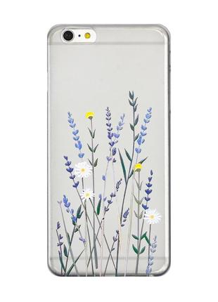 Прозрачный чехол на iphone 6+/6 plus :: полевые цветы (принт 270)