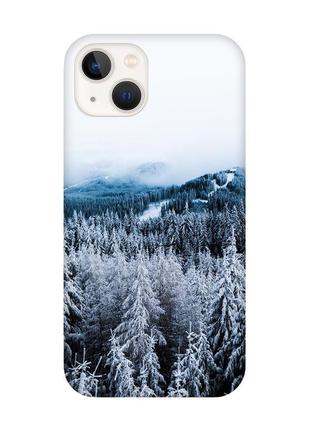 Магнитный чехол на iphone 14 plus с поддержкой magsafe :: зимний лес (принт 164)