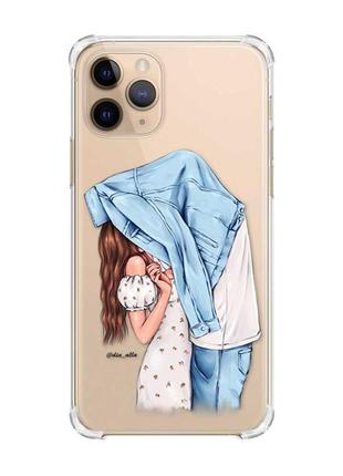 Чехол с утолщёнными углами на apple iphone 11 pro (5,8) :: поцелуй (принт 33)