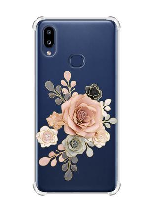Чехол с утолщенными углами на samsung galaxy a10s/a107 :: розы (принт 275)