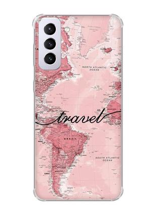 Чехол с утолщёнными углами на samsung galaxy s21 plus :: карта (принт 319)