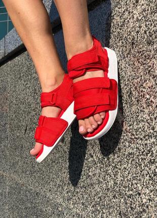 Стильні сандалі adidas adilette sandals red сандалі боссоножки босоніжки