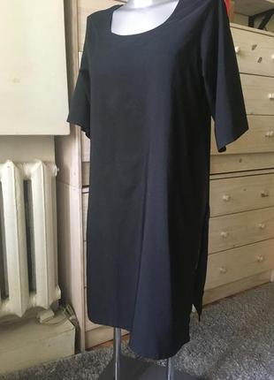 Чёрная туника длинная блуза с разрезами италия 🇮🇹 10-12-141 фото