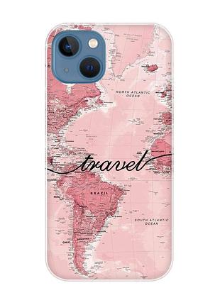 Магнитный чехол на iphone 13 (6.1) с поддержкой magsafe :: карта (принт 319)