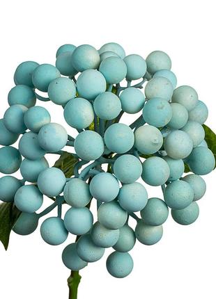 Искусственная ветка с ягодами, голубая2 фото
