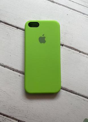 Силиконовый чехол silicone case для apple iphone 5 / 5s салатовый