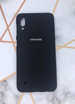 Силиконовый матовый чехол silicone case для samsung galaxy m10 чёрный