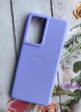 Силиконовый чехол silicone case для samsung galaxy s21 ultra сиреневый