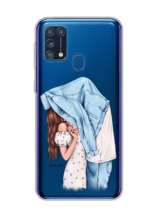 Прозрачный чехол на samsung galaxy m31 :: поцелуй (принт 33)